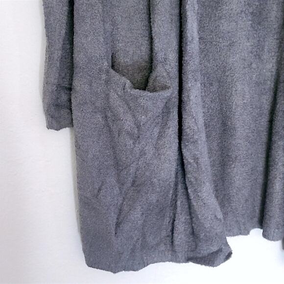 Barefoot Dreams Cardigan Bamboo Chic Lite Gray S Open Drape Coastal Grandma - Picture 4 of 10